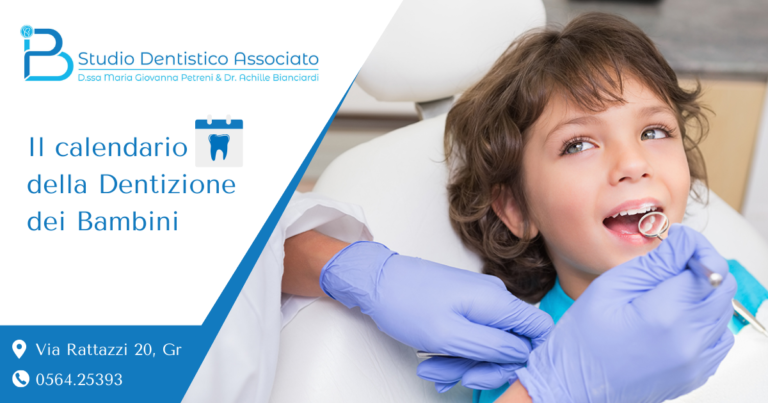 Il calendario della Dentizione dei bambini, studio dentistico grosseto Petreni Bianciardi